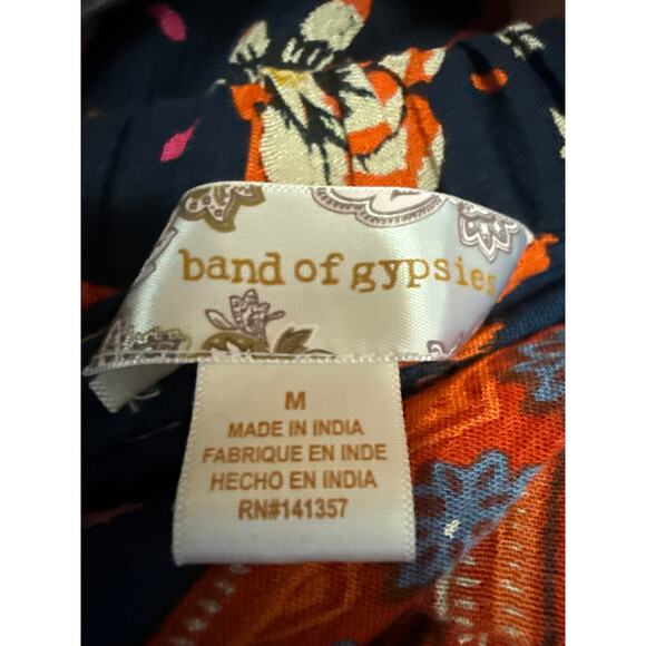 NEW Band Of Gypsies Red Floral Bohemian Hi-Low Ruffle Midi Maxi Skirt Size M - Picture 4 of 5